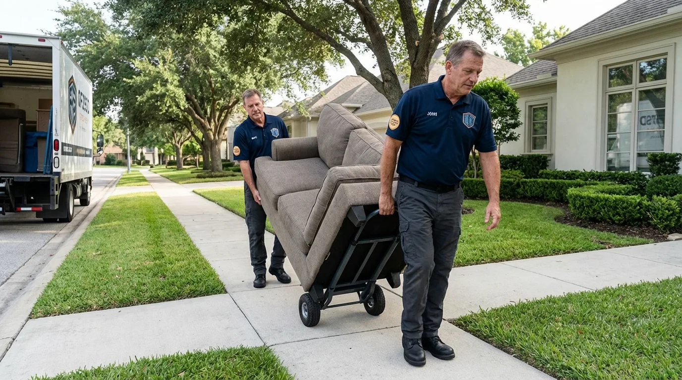 Local residential moving crew loading furniture in Waimea, HI
